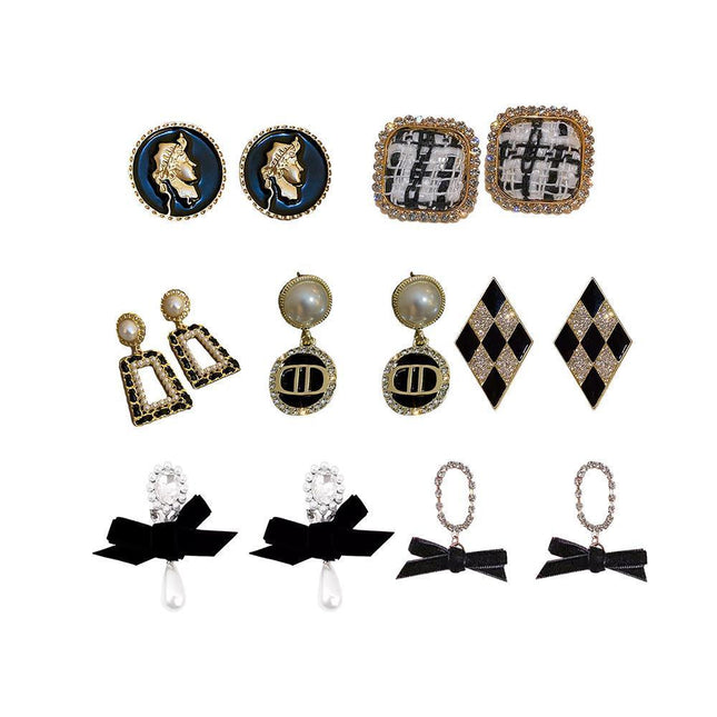 Gorgeous Vintage Black White Earrings Various Styles Women Jewelry Best Gift - Aimall