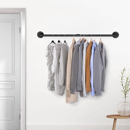 Industrial Pipe Wall Mounted Clothing Rack Display Factory Style Hanger Storage