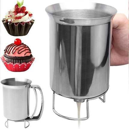 Stainless Steel Handheld Batter Dispenser Cake Funnel Mixing Separator Tool