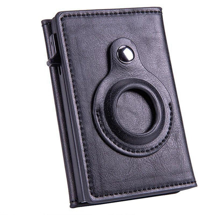 For Airtag Wallet PU Leather Credit Card Money Holder AirTag Case Air Tag Cover - Aimall