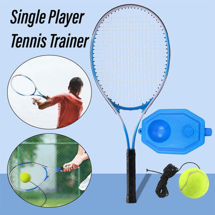 Tennis Training Device Single Rebound Kit with Aluminum Racket and Elastic Band