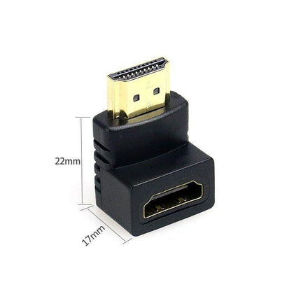 Utility HDMI Male to HDMI Female 90 Degree Right Angle Adapter Plated Converter - Aimall