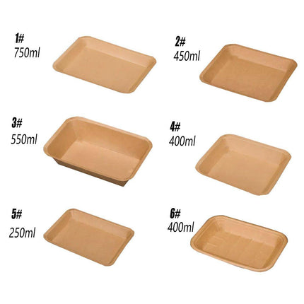 100pcs Eco-friendlyKraft Paper  Trays for Fries Snacks Greaseproof Hot Dog Trays