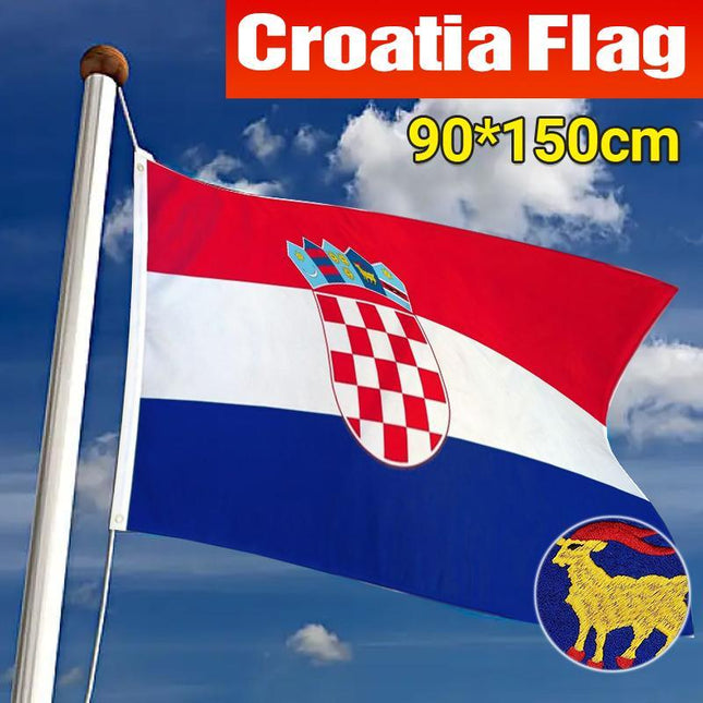 New Large Croatia Flag Pride Heavy Duty Outdoor 90cm x 150cm Croatian Banner - Aimall