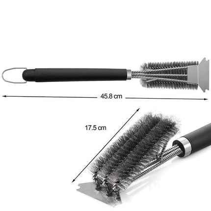 Grill Brush and Scraper 18 Inch Stainless Steel Barbecue Cleaning Brush Wire Bri - Aimall