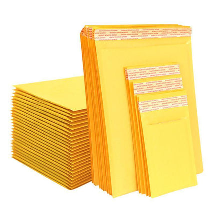 25PCS Poly Bubble Mailer Yellow Colour Multi-Size Plastic Padded Bag - Aimall