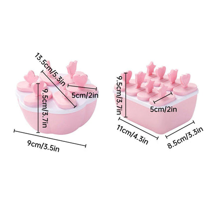 6/8 Cells Mould Maker Ice Cream Pop Reusable Icy Pole Frozen Square Molds Block