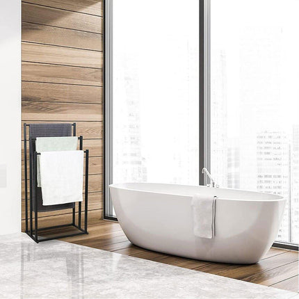 Luxury Metal Floor Towel Rack Freestanding Bathroom Storage Organizer Stand