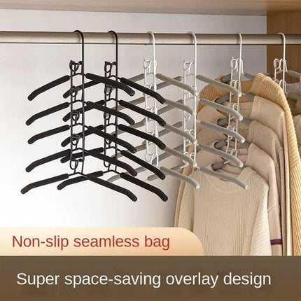 Space-saving Multi-layer Folding Hanger Hook Closet Organizer Clothes Rack