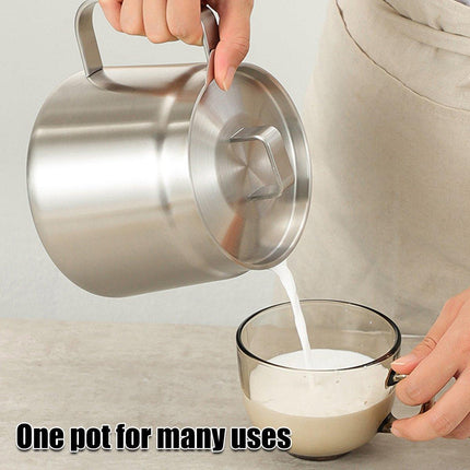 1500ml Stainless Steel Oil Filter Pot Oil Strainer for Kitchen Cooking Frying