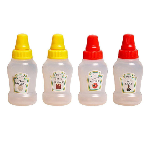 4pcs Mini Portable Sauce Box Condiment Dispensers for Picnic and Outdoor Use