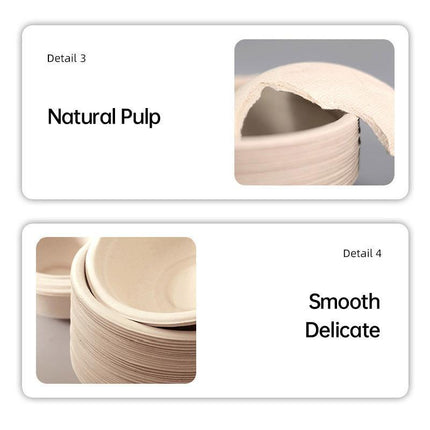 100X Biodegradable Catering Paper Bowls 220ml-450ml Disposable Ice Cream Dessert - Aimall