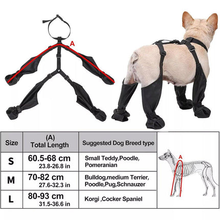 Dog Adjustable Suspender Boots Waterproof Dog Shoes Anti-Slip Pet Paw Protector