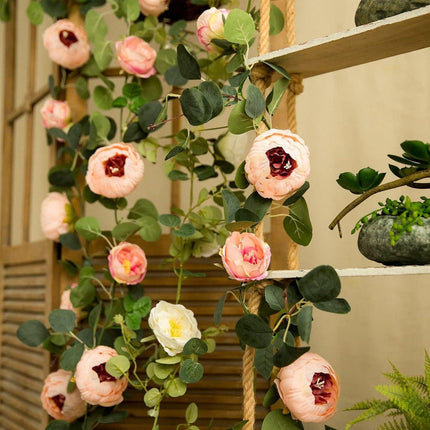 170cm Peony Flower Rattan Fake Flower Vine Artificial Decoration for Home Party
