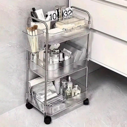 Multi-layer Acrylic Bathroom Kitchen Storage Rack Mobile Snack Organizer