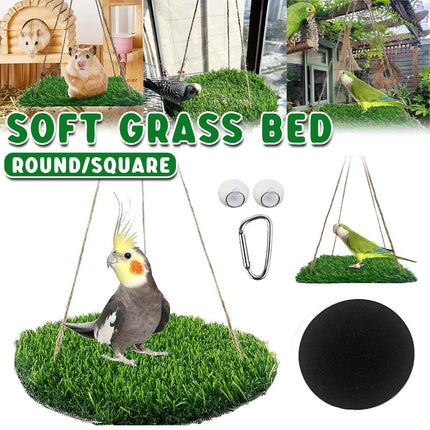 Parrot Turf Hammock Climbing Toy for Hamster Pet Bed Hanging Swing for Small Pet