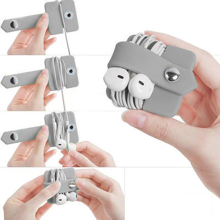 5pcs Charging Cable Earphone Winder Data Cable Organizer Clip Holder for Home