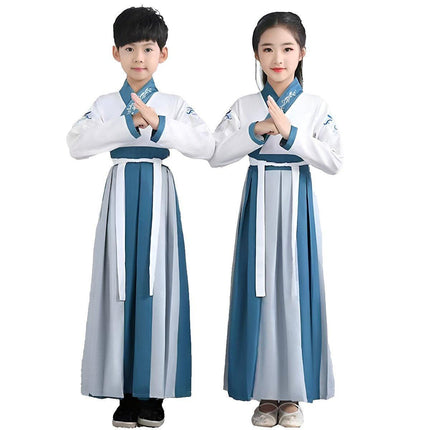 Traditional Chinese Conjoined Hanfu for Boys and Girls Elegant Festival Outfit