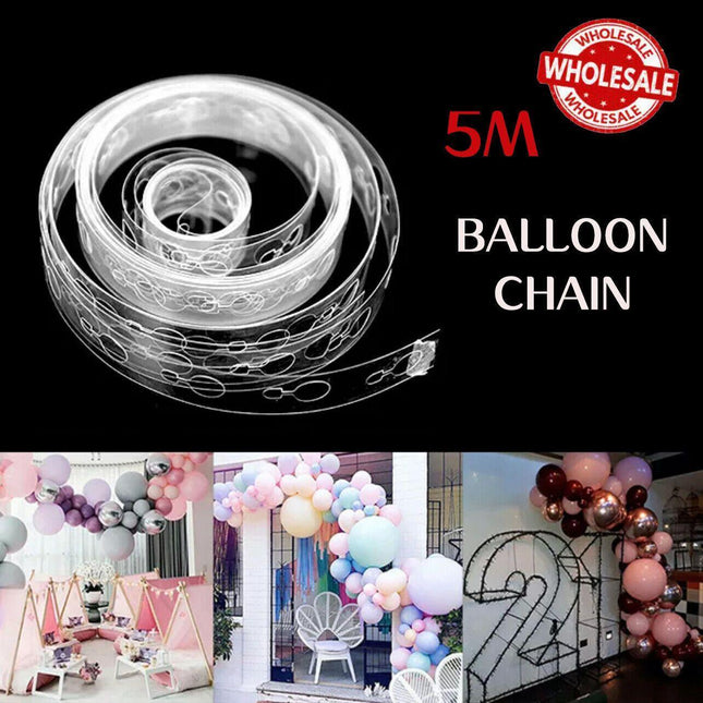 5M Balloon Decorate Strip Arch Garland Connect Chain Diy Tape Party Bar Decor Au - Aimall