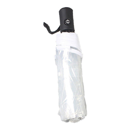 Transparent Folding Umbrella Compact Tri Fold Design Clear Rain Protection Cover