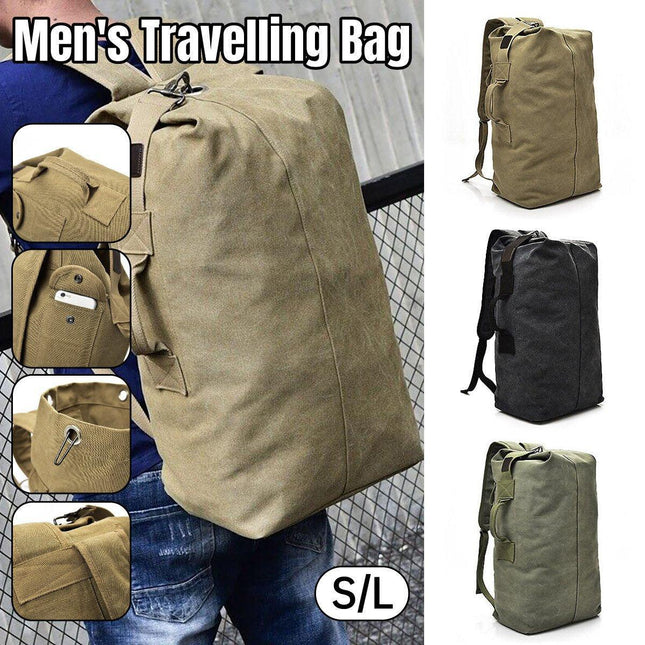 Large Capacity Travel Backpack for Men Outdoor Sports Bag Canvas Rucksack