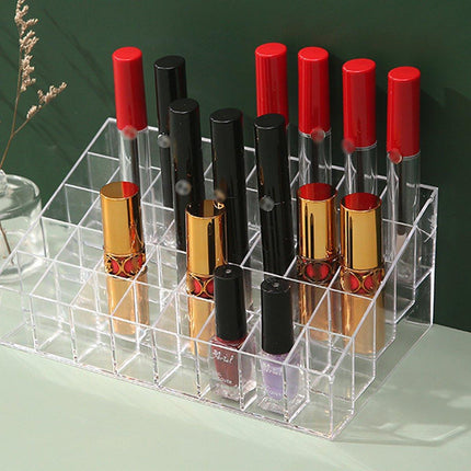 3pcs Transparent Lipstick Organizer Cosmetic Holder Storage Box for Makeup