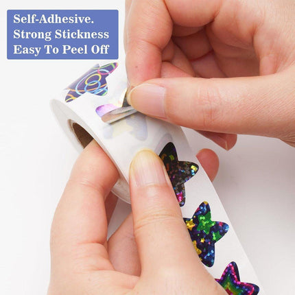 6Rolls Self-Adhesive Star Space Stickers Decorative Sticker Label Roll Bonus Set