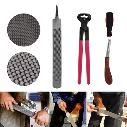 14 Inch Shoe Repair Tool Set Pliers Knife File Horseshoe Shear Hoof Trimming Kit