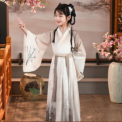 Hanfu Ink Print Dress Traditional Chinese Style Costume for Festivals or Performances