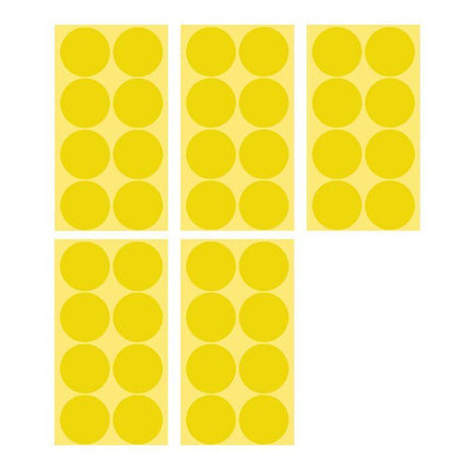 8/13/25/50mm Colour Sticker Dots Adhesive Round Labels Circular Scrapbooking Yellow - Aimall