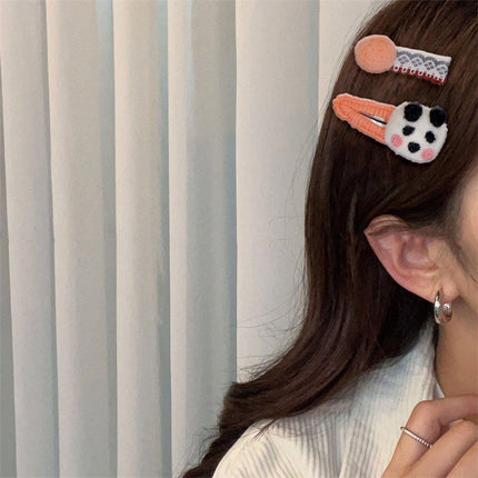 Cute Cartoon Cube Animal Hairpin Fall Winter Fashion Hair Accessories for Women