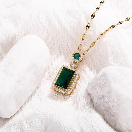Vintage Paraiba Tourmaline Emerald Gemstone Earrings Ring Necklace Women Gift - Aimall