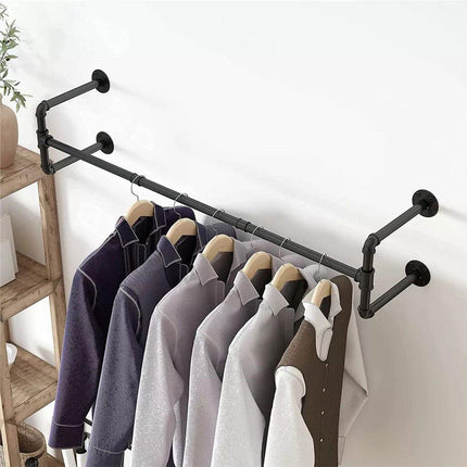 Wall Mounted Industrial Metal Clothing Rack Pipe Hanger for Retail Store Display