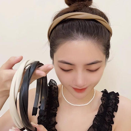 NEW Women Girls Boho Chic Braided Synthetic leather Hair Headband Head Band hoop - Aimall