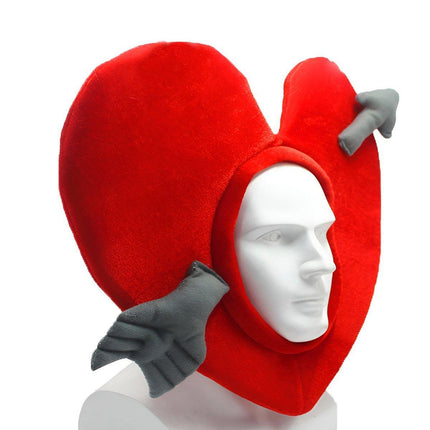 Cartoon Love Plush Head Cover Photo Props for Performance and Costume Accessory