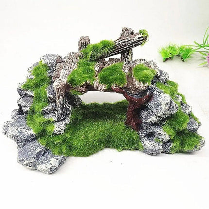 Fish Tank Moss Bridge Decoration Aquascape Rockery Ornament for Aquarium Design
