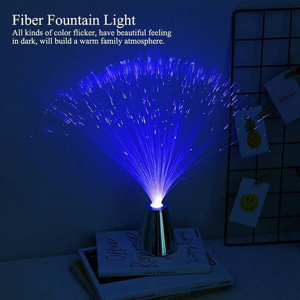 LED Mix Colour Changing Fibre Optic Lamp Crystal Mood Night Light Decor - Aimall