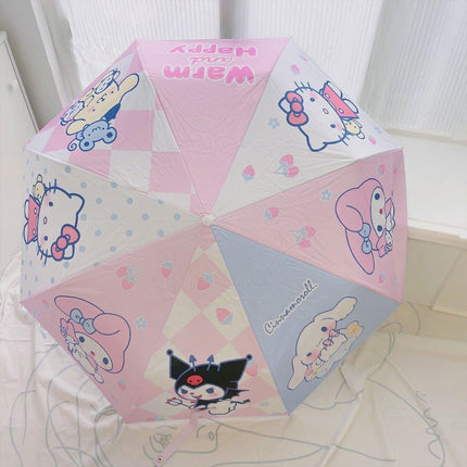 Soft Girl Black Rabbit Foldable Thickened Transparent Umbrella Kawaii Portable