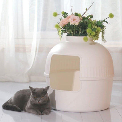 Plastic Pet Kennel Small Dog Cat Litter Box Teddy Villa Easy Clean Hair Guard