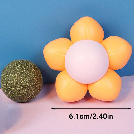 2PCS Cat Toy Catnip Ball Flower Tooth Cleaning Grinding Chew Kitten