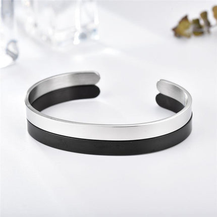 8MM Cuff Bracelet Stainless Steel Twisted Open Bangle Bracelet Men Women Jewlery - Aimall