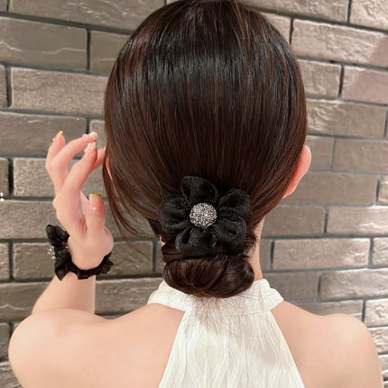 Women Gauze Flower hairband Mesh Bow Hair Claw Hair Grab Clip Hair Accessories - Aimall
