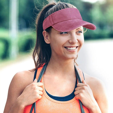 Unisex Summer Denim Sun Visor Cap Breathable Washed Running Hat UV Protection