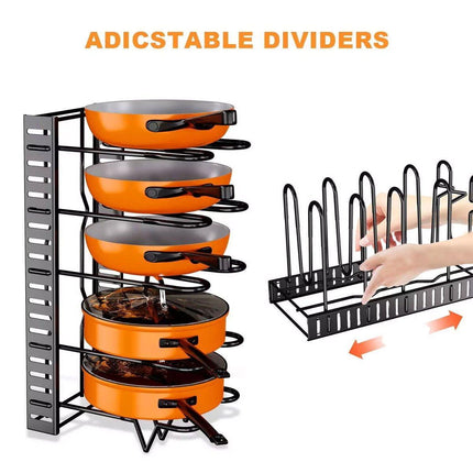 Adjustable Multi Layer Pot Lid Rack Vertical Storage Organizer Countertop Holder