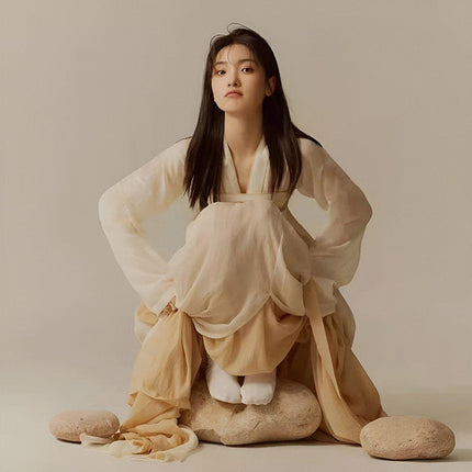 Hanfu Woman Ancient Style Chest-Length Skirt Daily Wear Traditional Outfit