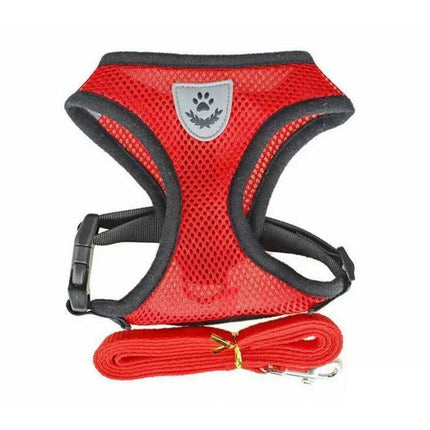 L Size Pet Dog Cat Puppy Soft Leash VEST Mesh Breathe Adjustable Harness Braces Clothes - Aimall