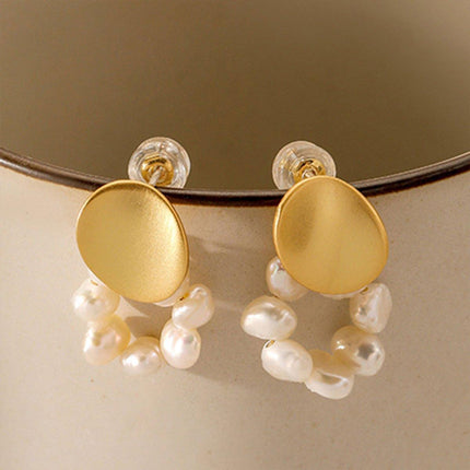 Vintage Pearl Beaded Earrings Simple Versatile Jewelry Women Elegant Fashion