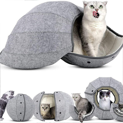 Collapsible Breathable Pet Bed Cat Nest Dog Cave Tunnel Semi Enclosed Mat