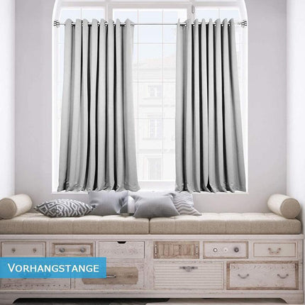 Adjustable Tension Rod Extendable Rack Shower Wind Curtain Closet Pole 50-160cm - Aimall
