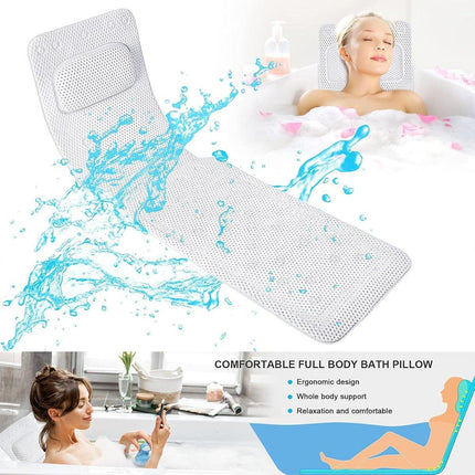 Non Slip PVC Full Body Bath Mat Massage Cushion with Suction Cups for Bathtub